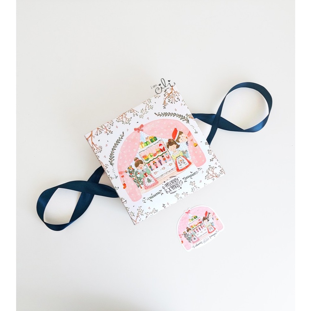 

(BOX 15 x 15 x 7.5 cm NATAL) DUS kue kering toples kotak natal christmas (ISI 10) - BOX CICILIA