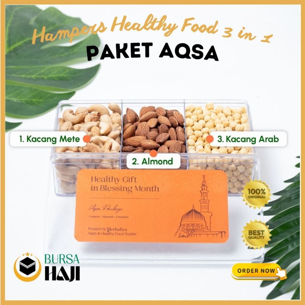 

AQSA PACKAGE (Kacang Mete - Almond - Kacang Arab) / Hampers Superfood / Healthy Package