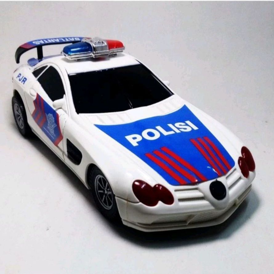 Mainan Anak Mobil Polisi Sedan Tarik Bersuara Berdering / Mainan Mobil Polisi Tarik / Mainan Mobil D