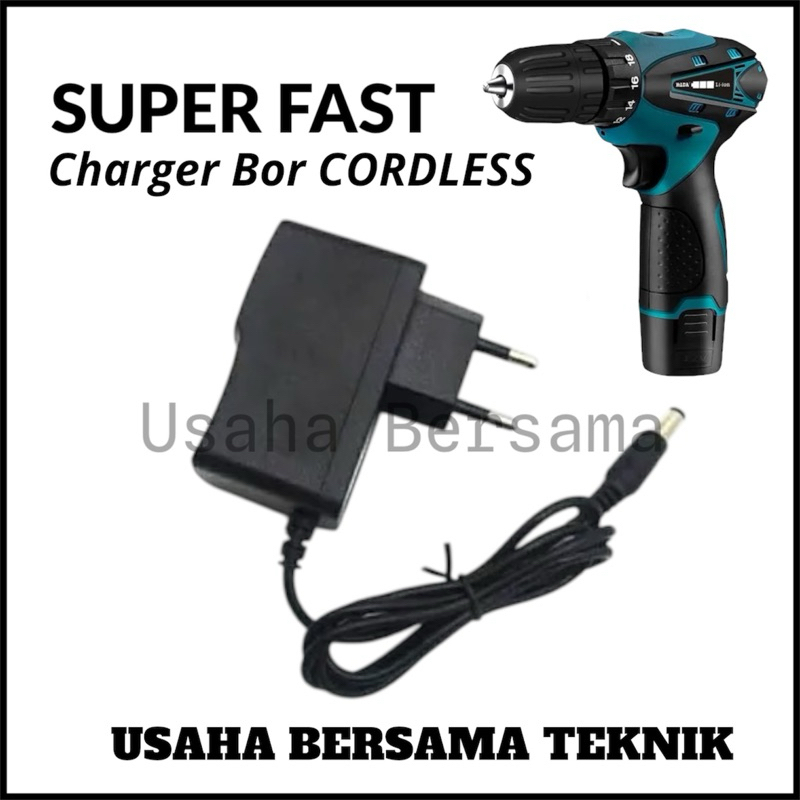 Sparepart Adaptor Charger Bor Cordless 12V Fast Mesin Bor Cordles Drill Cas Adapter Baterai Batre 3 