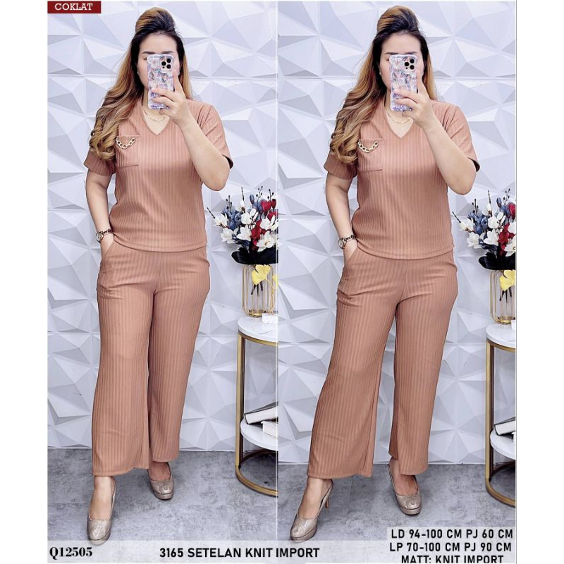 PROMO SET KNIT WANITA TERBARU STELAN KNIT PREMIUM IMPORT SETELAN KNIT JUMBO