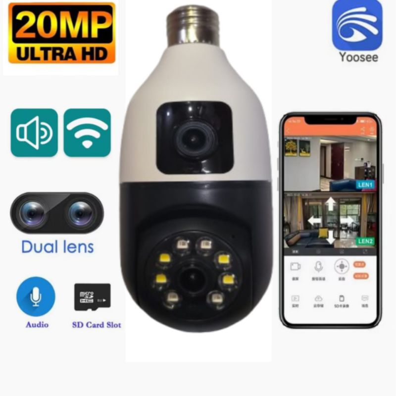 Yoosee New PTZ Camera Double CCTV Bohlam Wireless