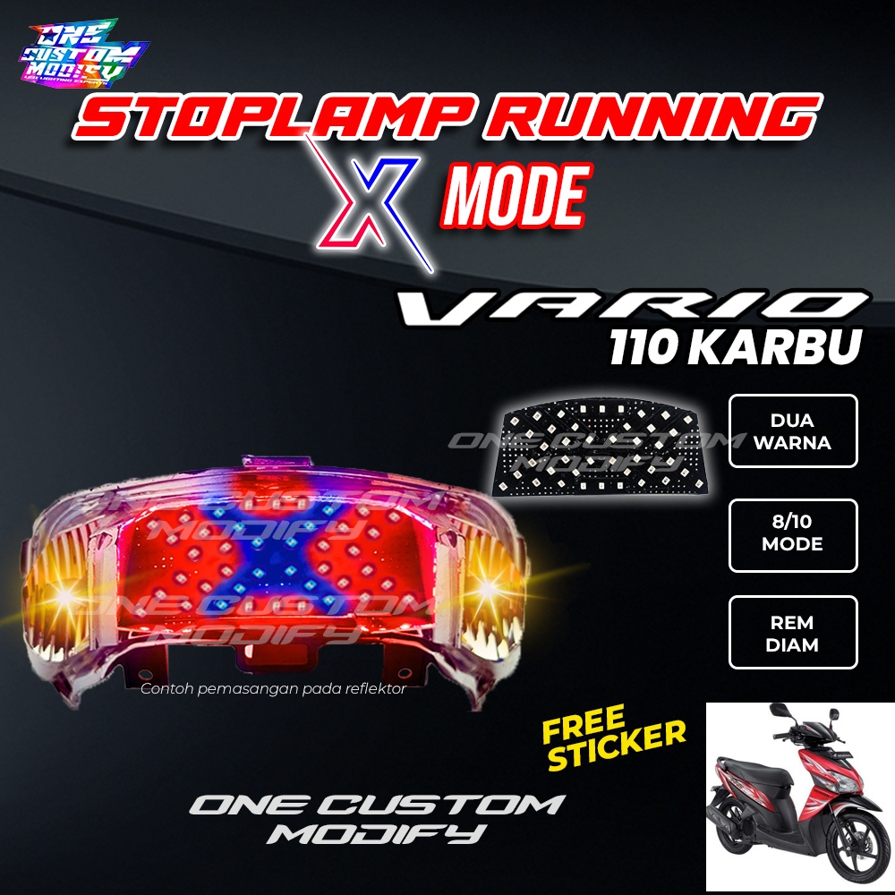 Stoplamp Running X Mode Vario 110 Karbu Lampu Rem LED Motor Variasi One Custom Modify