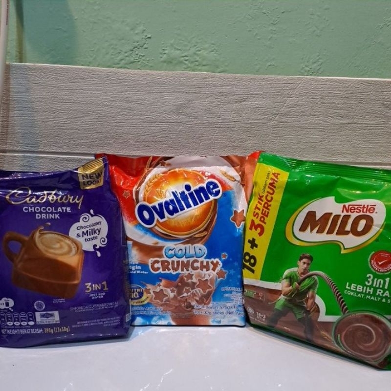 

MAO - OVALTINE CRUNCH, MILO 3IN1, CADBURRY(pack)