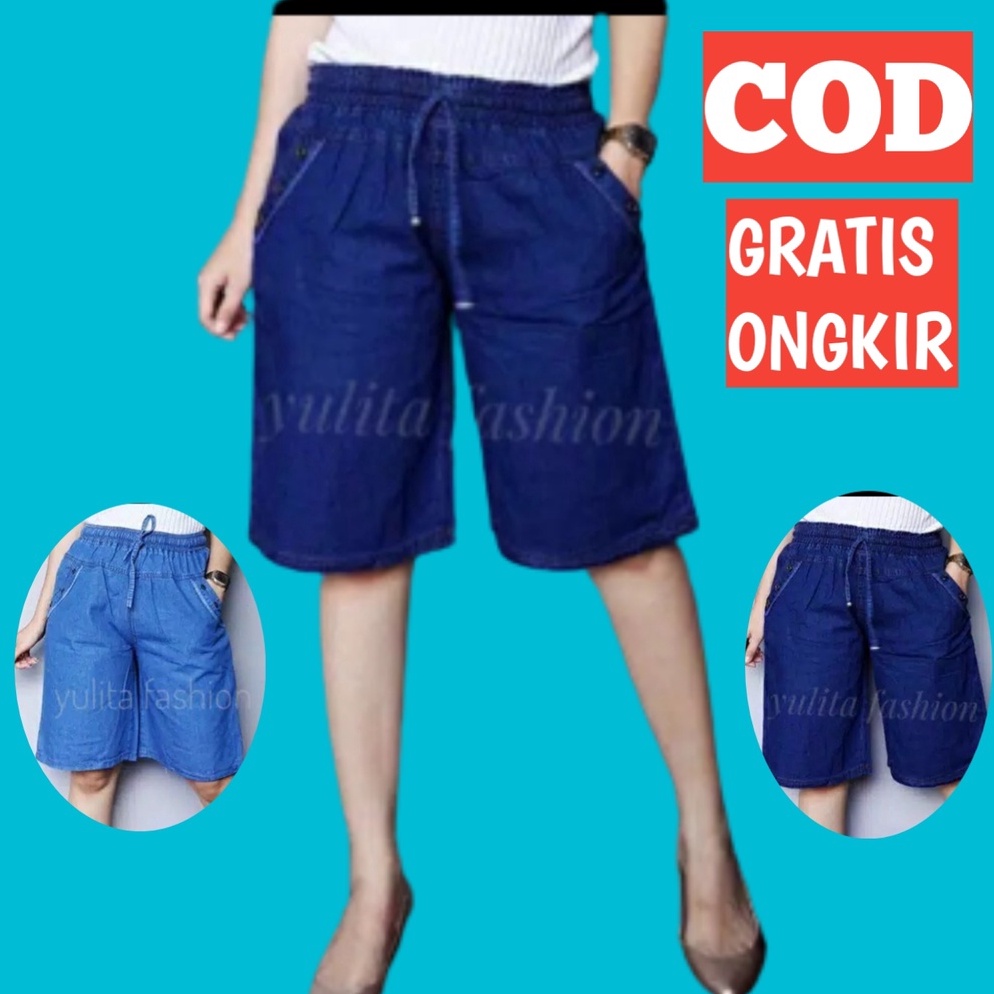 KODE I73E Celana Pendek 3 4 Wanita Celana Santai Pakaian Wanita Selutut Celana 3 4 Wanita Pendek Hot
