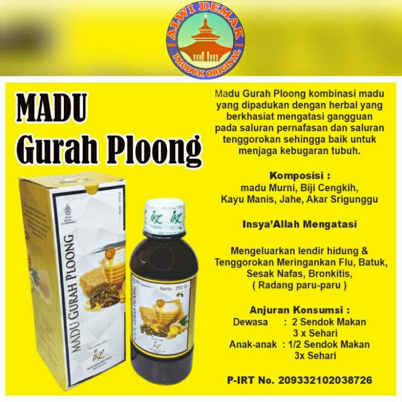 

MADU GURAH PLOONG ASLI HERBAL 250 Mili