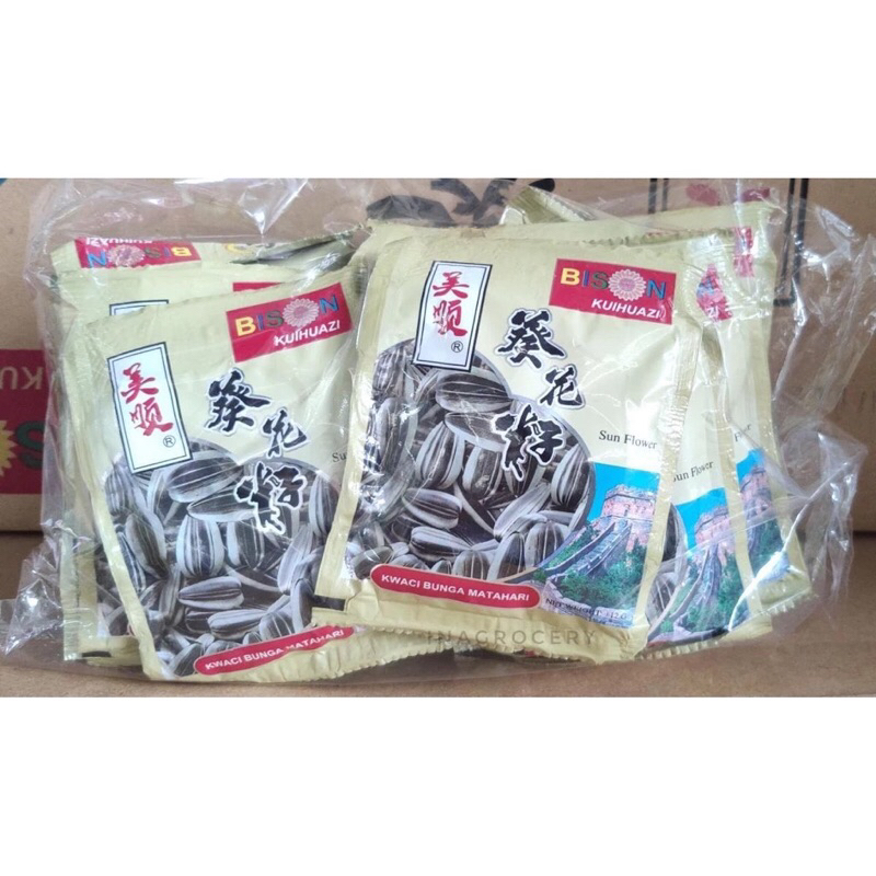 

Kwaci Kuaci Bison bunga matahari 1pack isi 20sct