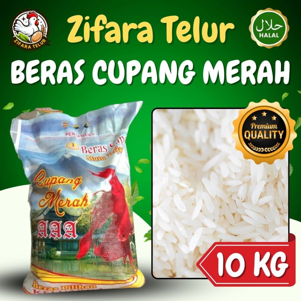 

Zifara Telur - 10 KG Beras Pulen Cap Cupang Merah