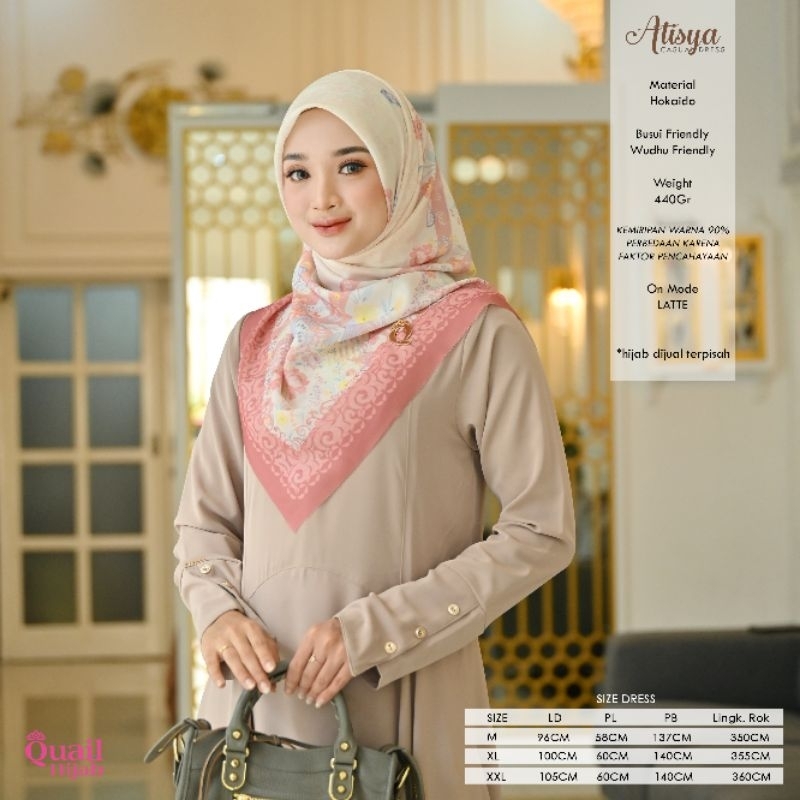 ATISYA Dress Muslim Wanita Gamis Premium Original Quail Hijab