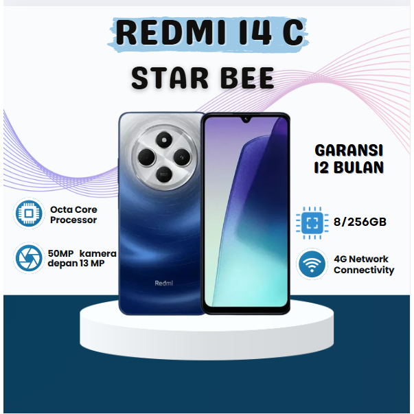 REDMI14C RAM 8/256 GB  FULLSET BERGARANSI 12 BULAN
