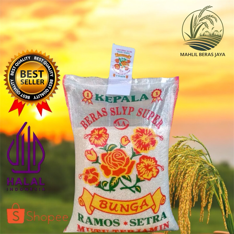 

(kargo)BERAS CAP BUNGA KEMBANG pulen sedang 5kg 10kg 15kg 20kg Termurah