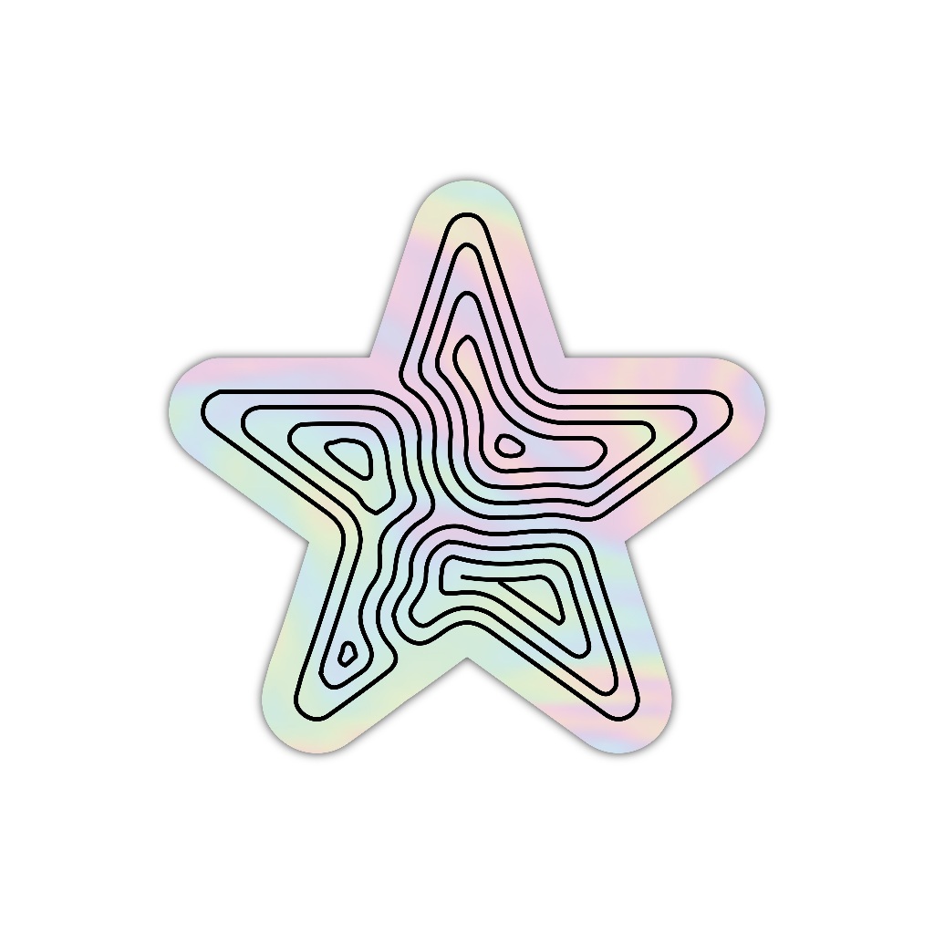

Z277 sticker bintang aesthetic, stiker hologram satuan