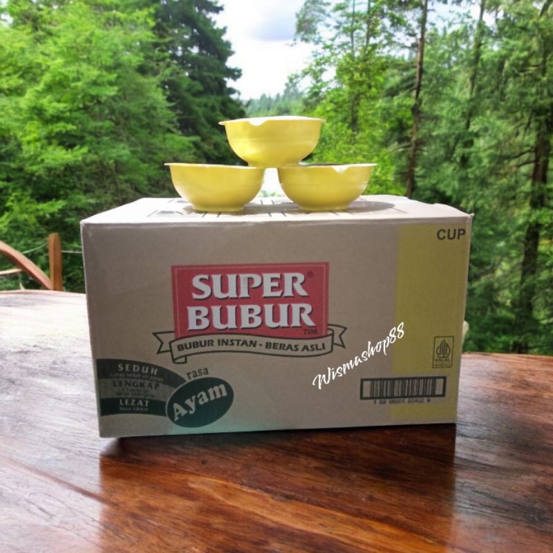 1 DUS ( 24 PCS ) SUPER BUBUR CUP 64 GRAM RASA AYAM / BUBUR INSTAN - BERAS ASLI