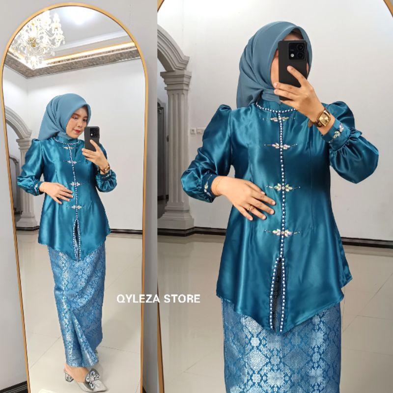 Shanum songket 1 set baju kurung melayu dan rok songket / setelan kurung melayu rok span songket / b
