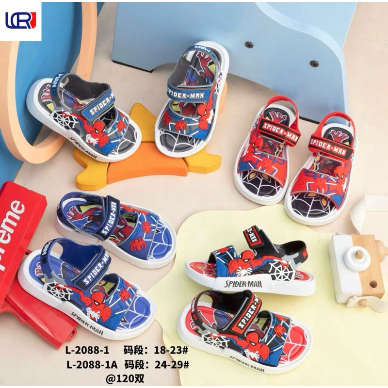 SENDAL SEPATU KARET JELLY ANAK LAKI-LAKI MOTIF SPIDERMAN