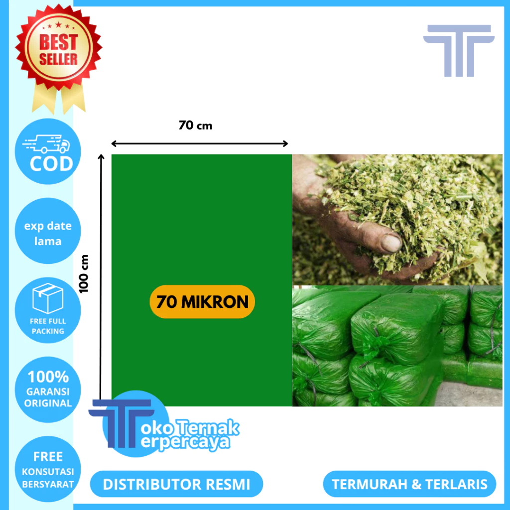 PLASTIK SILASE 70 MIKRON 1 KG (12 LEMBAR) - Plastik Kantong Silase Fermentasi Pakan Ternak Sapi