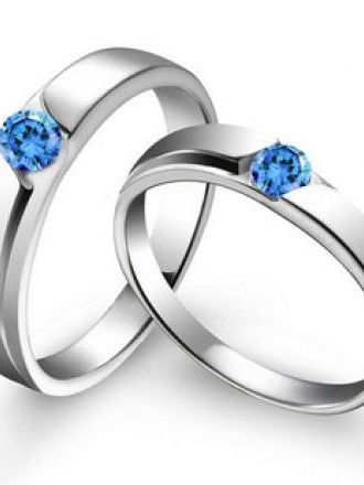 cincin palladium permata biru cincin pernikahan palladium