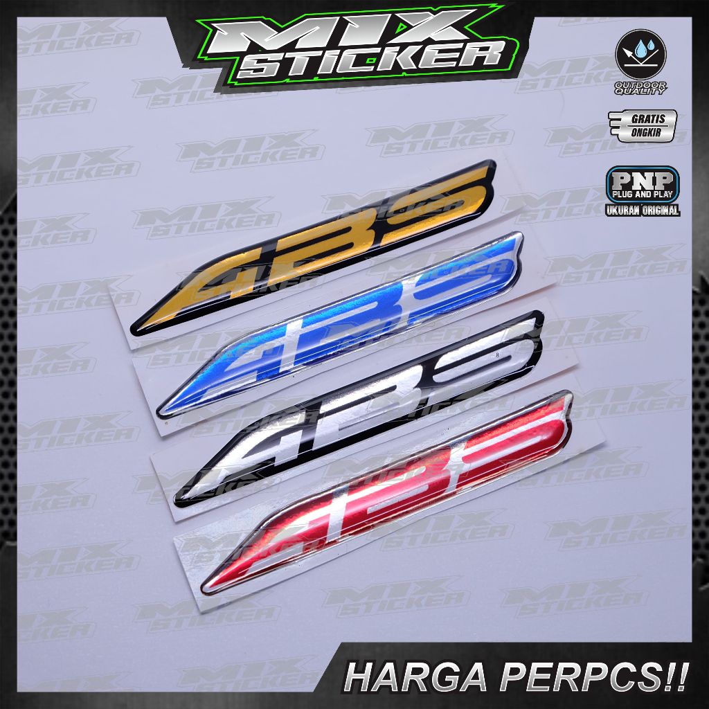 emblem abs honda / sticker logo abs honda pcx / emblem timbul abs / stiker timbul abs / stiker logo 