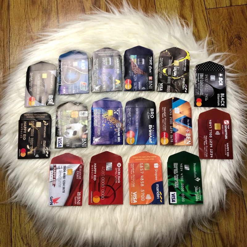 

Amplop lebaran 2025 viral motif ATM Dompet Digital ukuran medium 1 pack isi 10 amplop