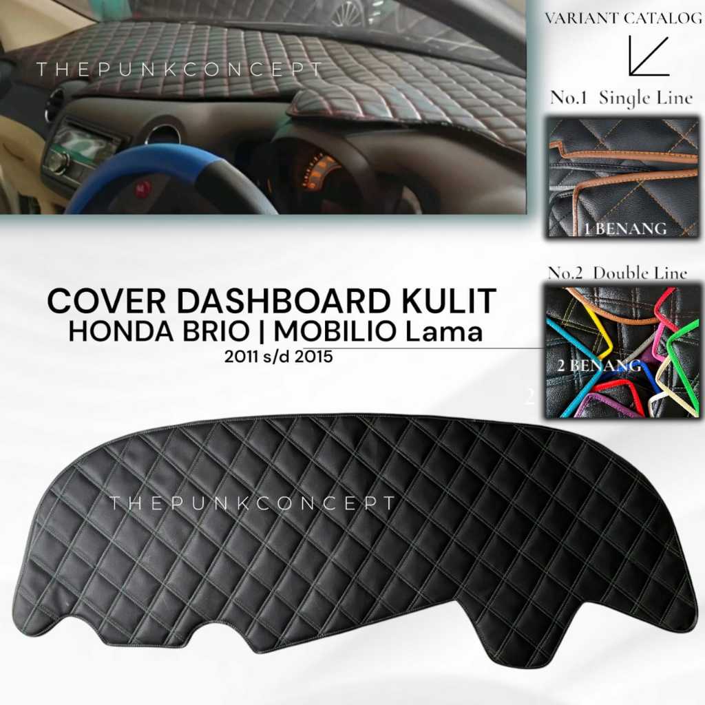 Cover Dashboard Kulit HONDA BRIO MOBILIO Lama Aksesoris Pelindung Dasbor Mobil Interior 2011 sd 2015