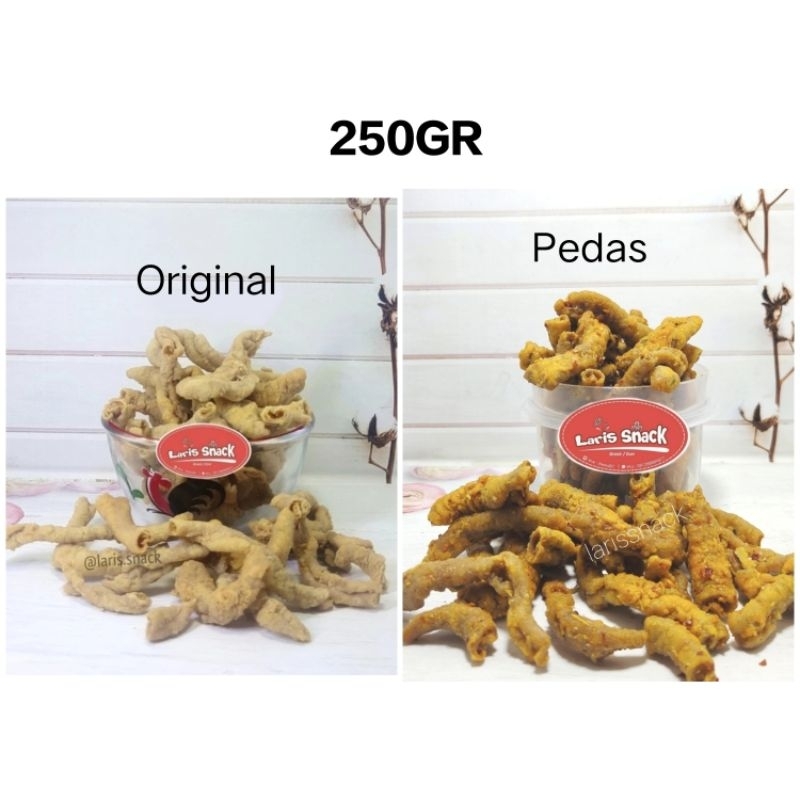 

Keripik Usus Ayam Original/Pedas Gurih Renyah Enak 250gr