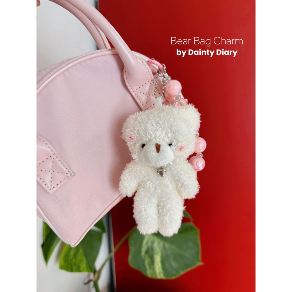 Pink Bear Bag Charm | Bag Charm Coquette | Bag Charm Lucu Aesthetic