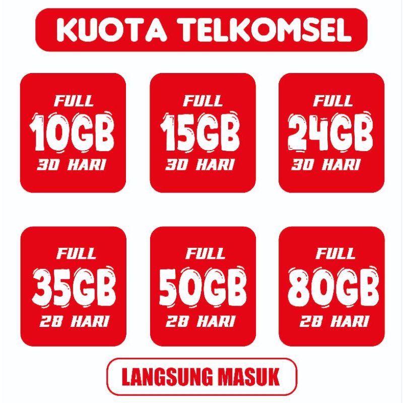 Kuota Besar Telkomsel Full 20GB, 35GB, 50GB, 80GB
