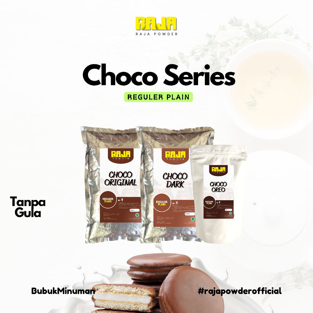 

Bubuk Minuman Choco Series Varian Original Plain Tanpa Gula Powder 500 gram