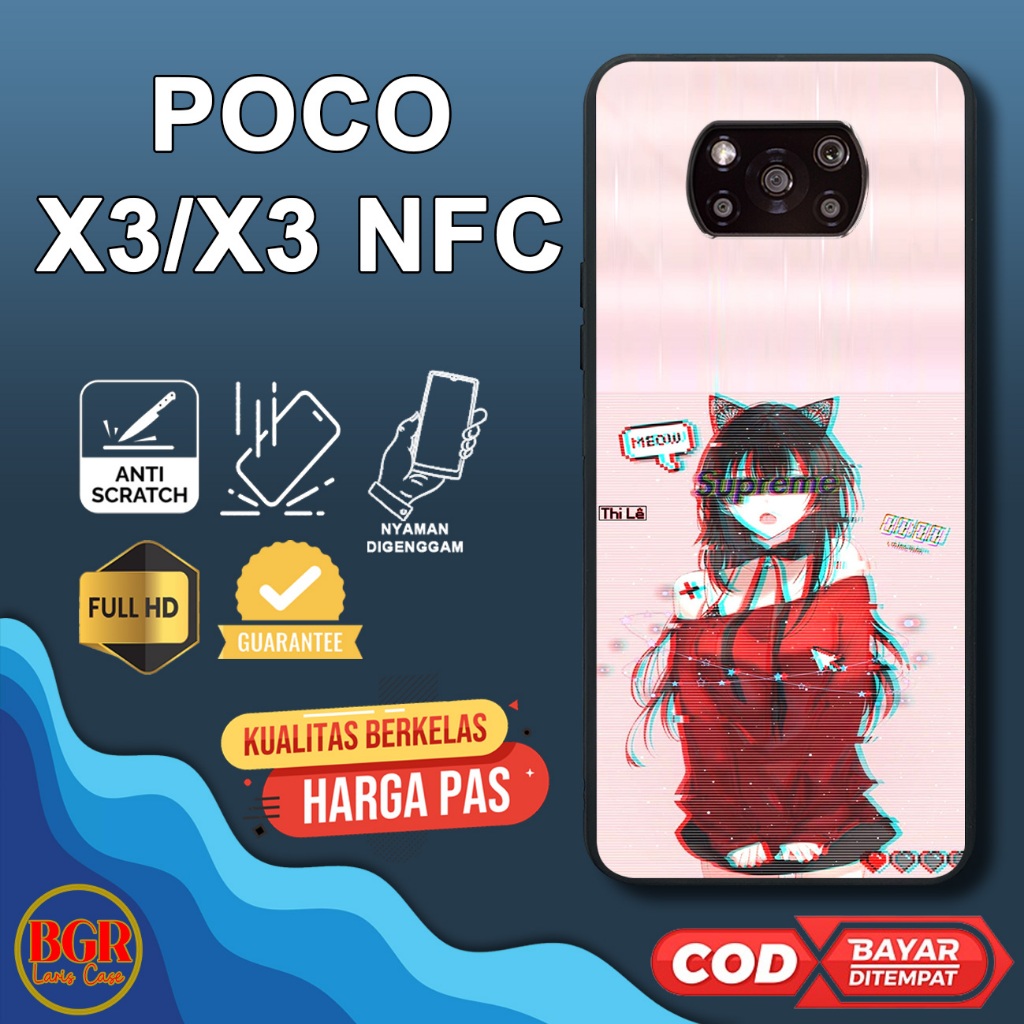 Case Xiaomi Poco X3 Casing Poco X3 Nfc [ ANIME CEWEK ] Hardcase Softcase Premium Glossy Case Hp