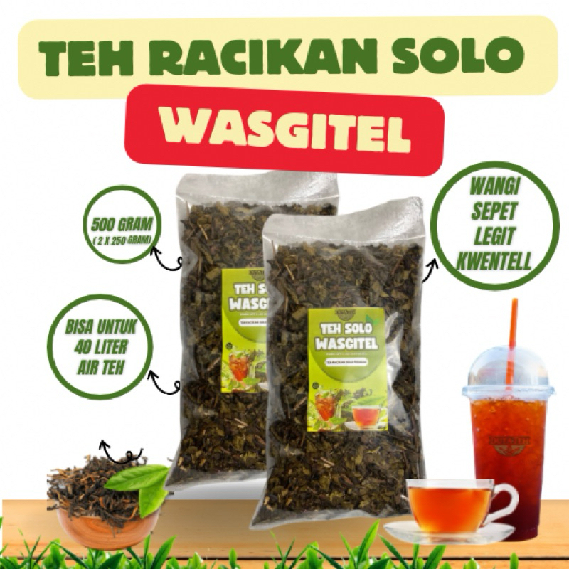 

Racikan Teh Solo WASGITEL Wangi Kwentel 500 Gr ( 250 gr x 2 )