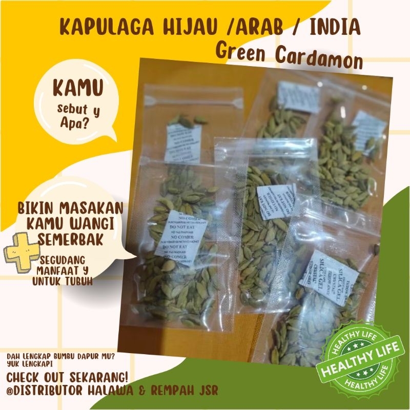 

KAPULAGA ARAB / INDIA (KAPULAGA HIJAU) 5&10GR Green Cardamom