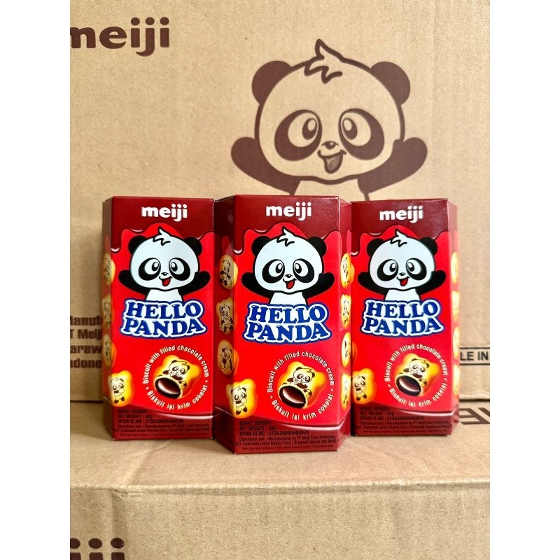 

Meiji Hello Panda Biskuit Bentuk Panda 42 gram1 box isi 10 pcs ( kartonan atau 1 dus isi 8 box )