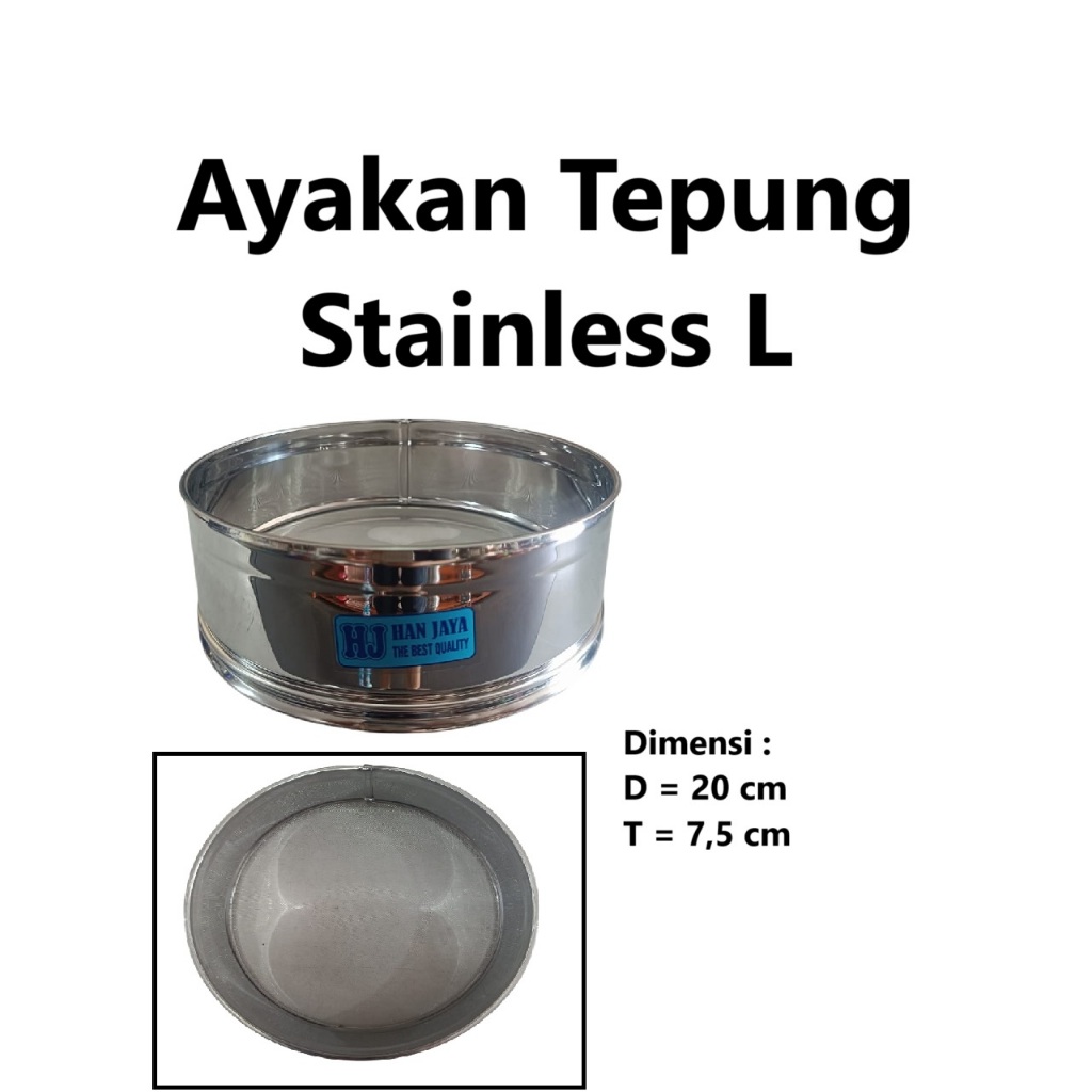 AYAKAN TEPUNG STAINLESS 20 CM SARINGAN TEPUNG L