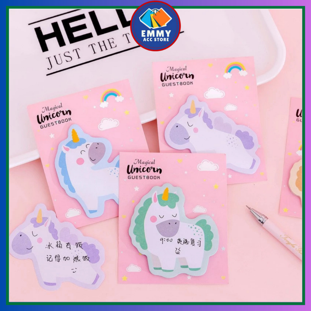 

Sticky Notes Motif Unicorn Mini Karakter Lucu Post It Memo Note Sticker Reminder Catatan Messages To-Do-List