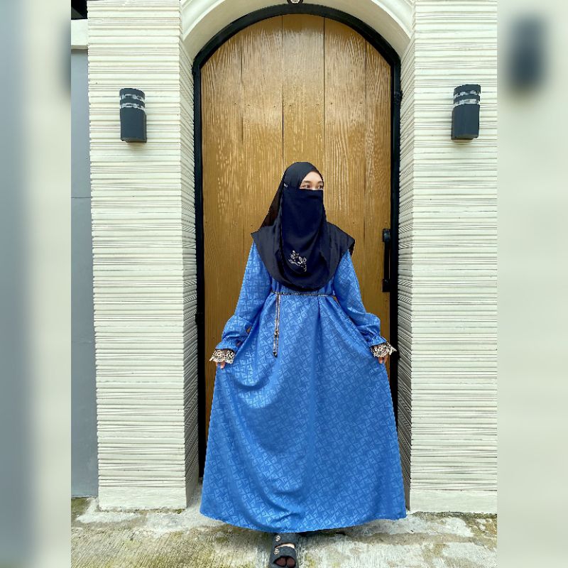 Gamis Abaya Emboss Warna by Balqis Collection
