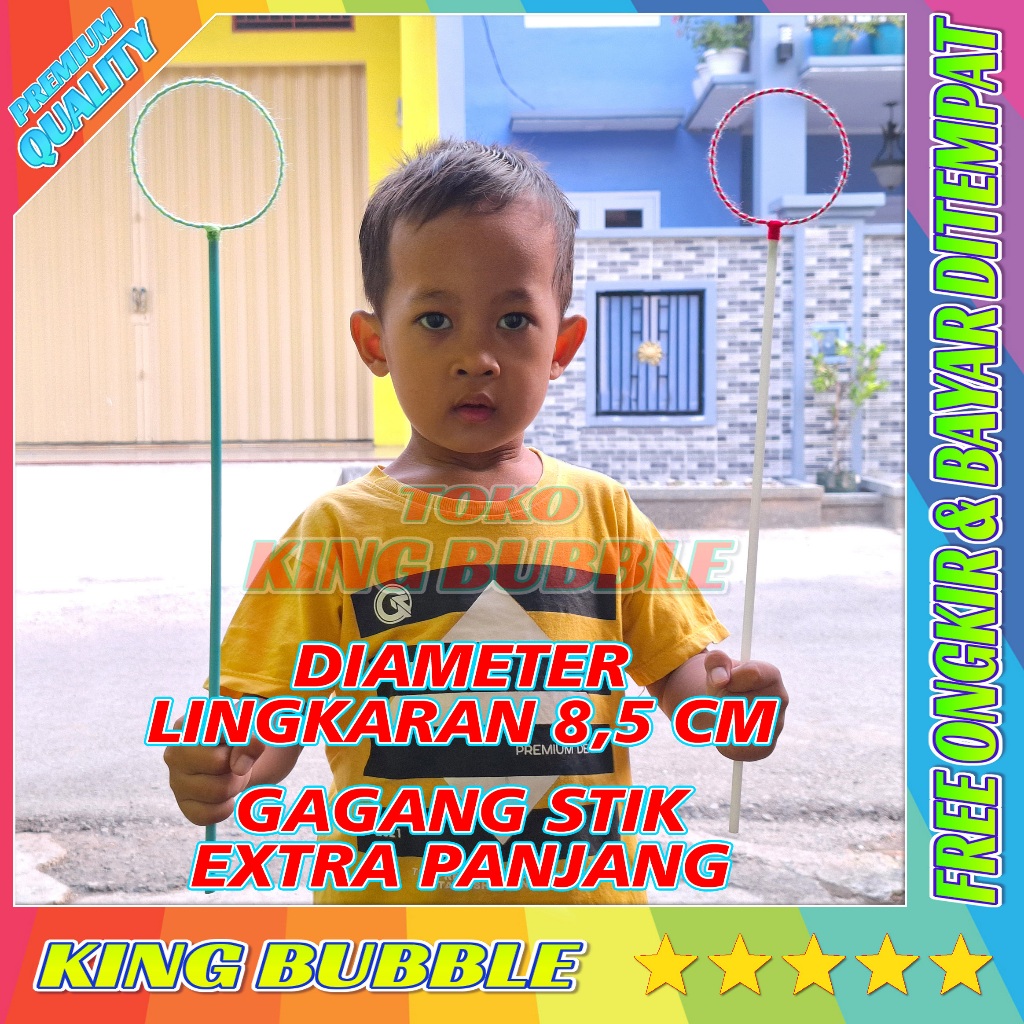 Mainan Anak Stik Balon Sabun Kualitas Premium / Alat Peniup Gelembung Sabun Murah Diameter 8,5 CM