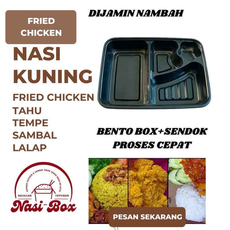 

Nasi Kuning Fried Chicken (Bento box)