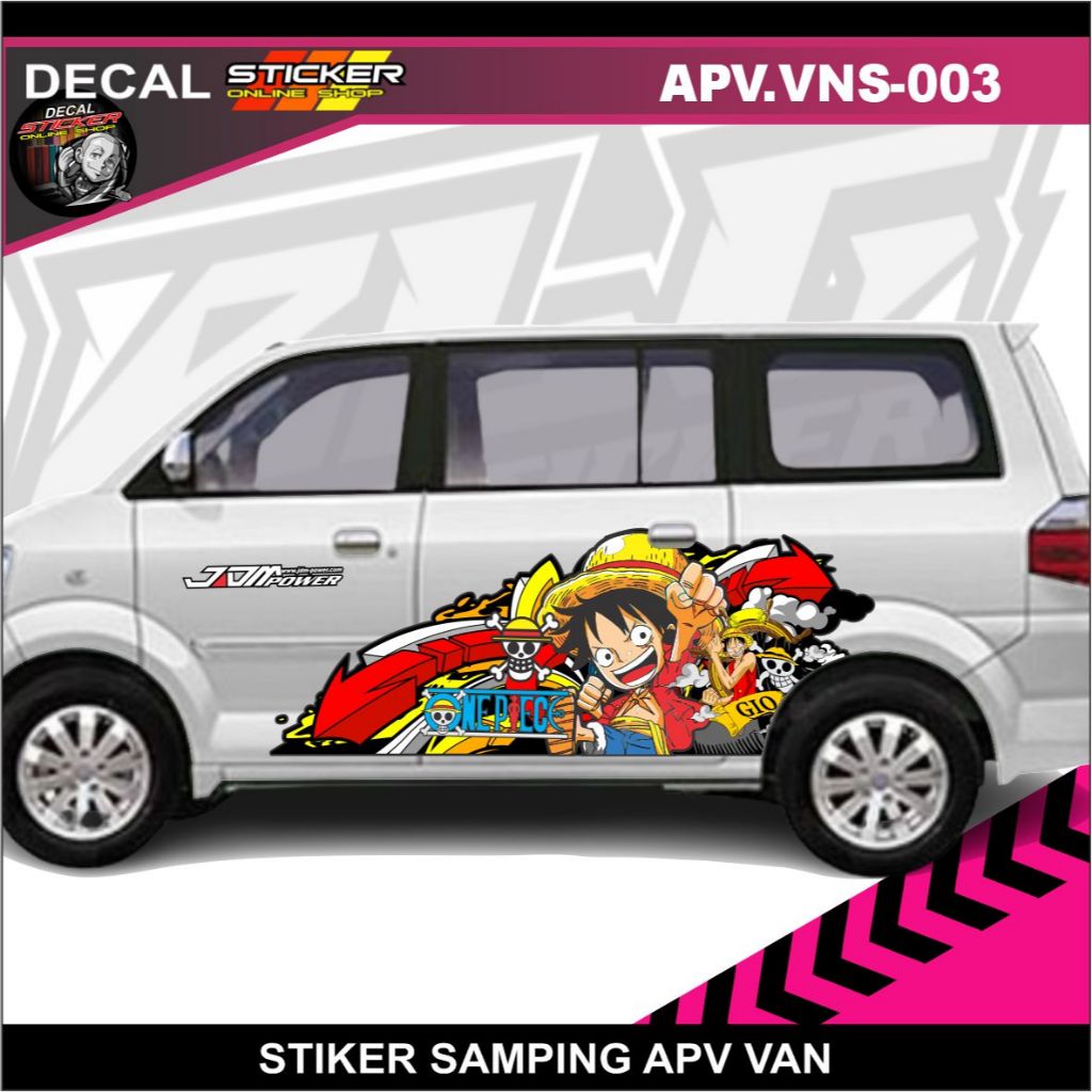 STIKER STRIP KARAKTER SAMPING MOBIL APV VAN DECAL PRINT VARIASI