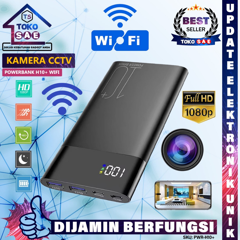 Spy Camera Powerbank H10 10000MAH Kamera Full HD Wifi Wirelss Infrared Night Vision Kamera POWERBANK