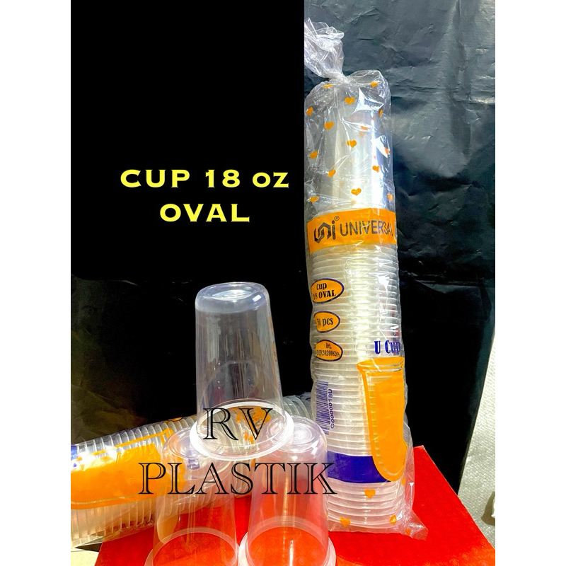 (1 dus )Cup 18OZ OVAL  UNIVERSAL/ 18 OZ DATAR UNIVERSAL CUP ES TEH JUMBO. PER DUS