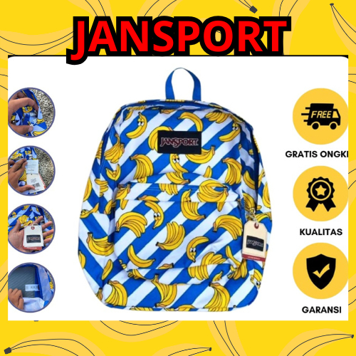 TAS RANSEL WANITA PISANG TAS WANITA JANSPORT - BANANAS ORIGINAL tas sekolah jansport original 100%