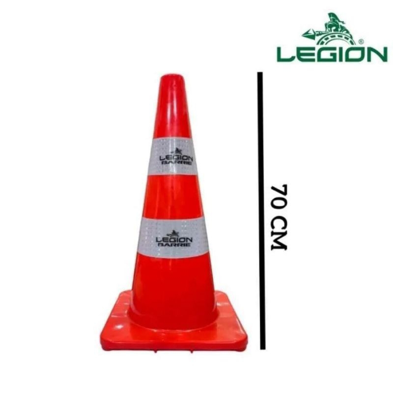 * TRAFFIC CONE KARET RUBBER 70 CM / KERUCUT LALU LINTAS LEGION