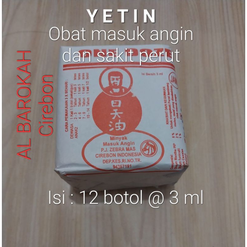 YETIN OBAT SAKIT PERUT DAN JAMU MASUK ANGIN isi 1Lusin/12pcs