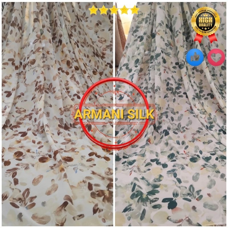 KAIN ARMANI SILK PRINTING MOTIF/ARM SILK PRINTING/HARGA PERSETENGAH METER