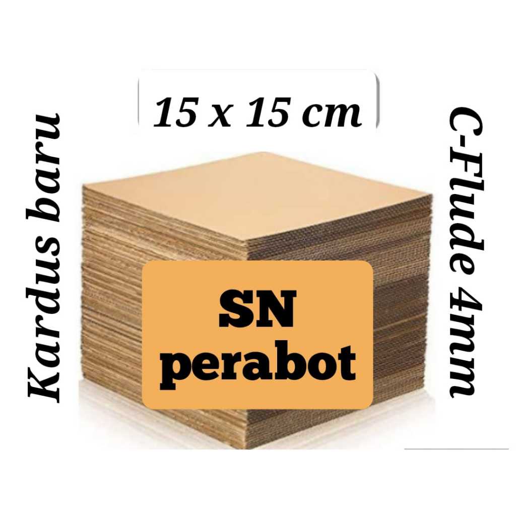 

C-FLUDE 4 MM 15x15CM Kardus Karton Lembaran 15 x 15 cm Sheet Single Wall Corrugated C FLUDE 4MM