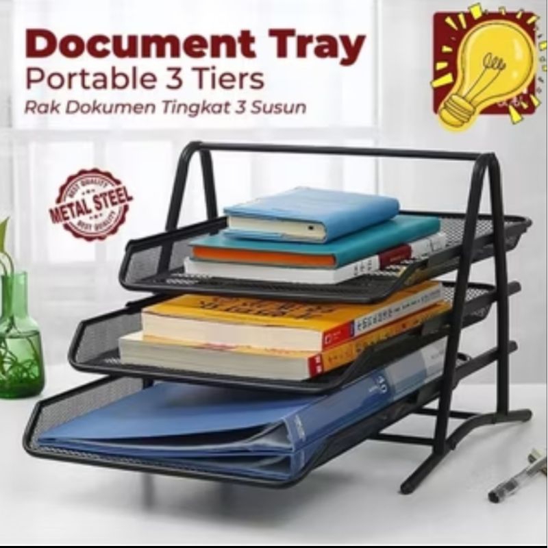 

BOX FILE BESI/RAK DOKUMEN 3 TINGKAT/DOCUMENT TRAY BESI COMBO