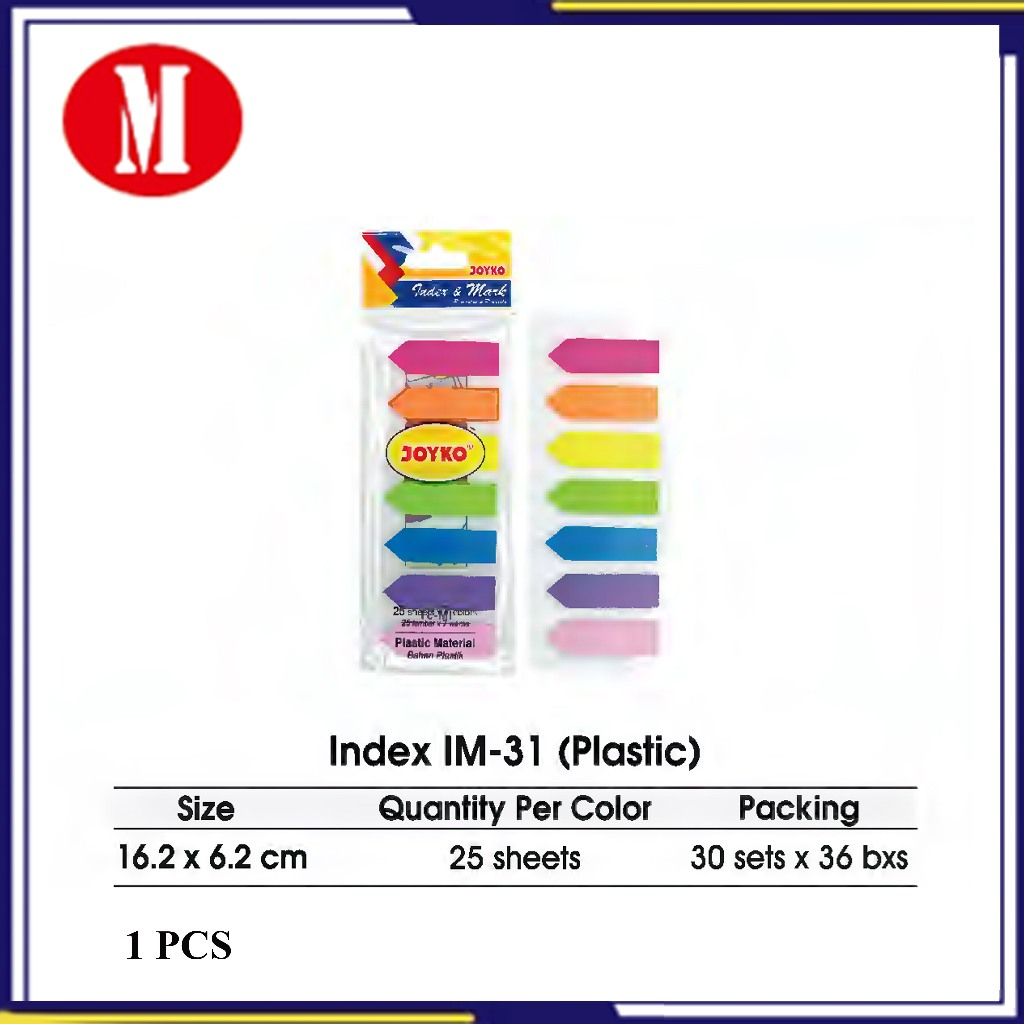 

Joyko Index IM-31 Plastik/sticky note/pembatas buku