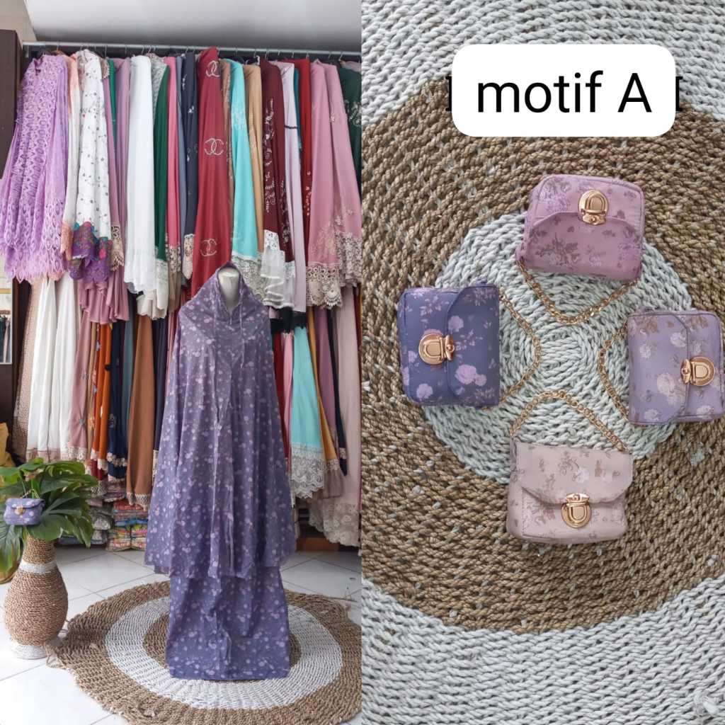 Mukena Travel Mawar Parasut Korea Premium Super Jumbo - Mukena Dewasa Grosir