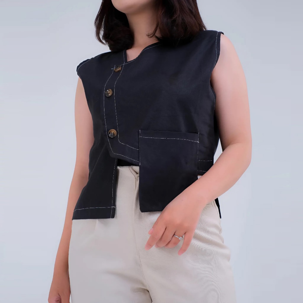 De_Nayla - Piyya Vest Rompi Katun / Baju Wanita Lebaran 2026 / Vest Wanita Korean Style / Atasan Wan