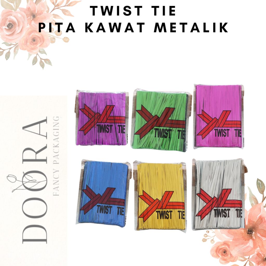 

Twist Tie Pita Kawat Metalik Kawat Potong